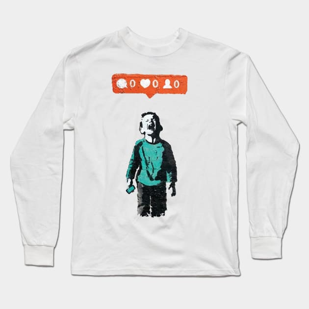 BANKSY Crying Boy Nobody Loves You Long Sleeve T-Shirt by inkstyl